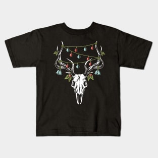 Christmas Reindeer Skull Decorations Kids T-Shirt